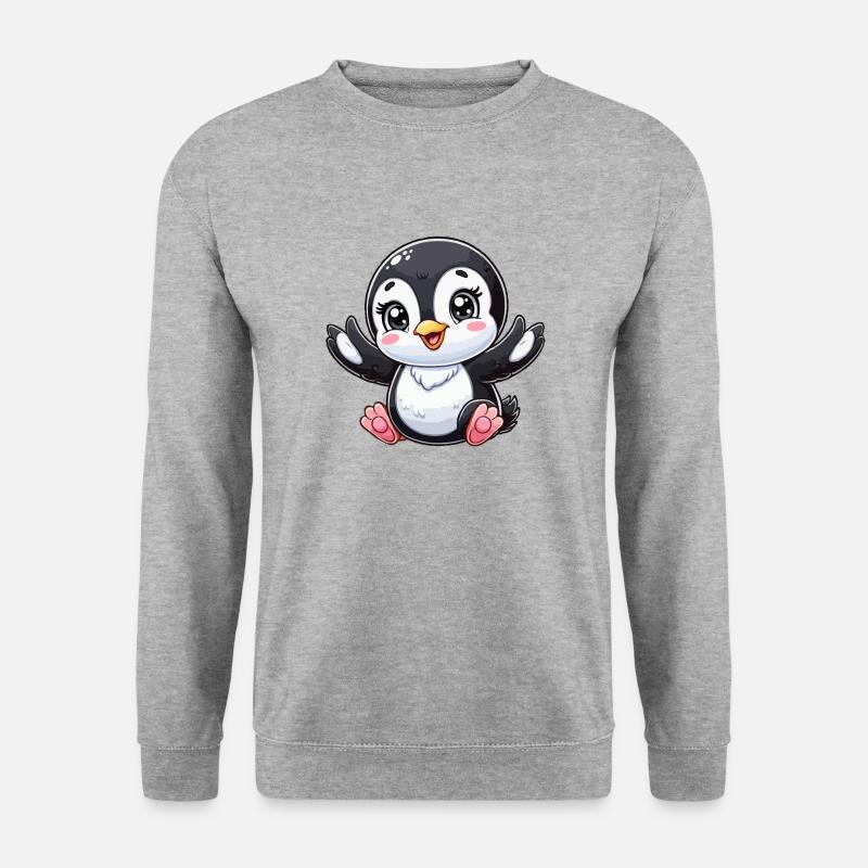 Baby-Pinguin - Unisex Pullover - Weißgrau meliert