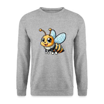 Bee - Unisex Sweatshirt - salt & pepper - Front - Alina (178cm) & Michal (187cm)
