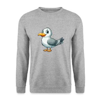 Seagull - Unisex Sweatshirt - salt & pepper - Front - Alina (178cm) & Michal (187cm)