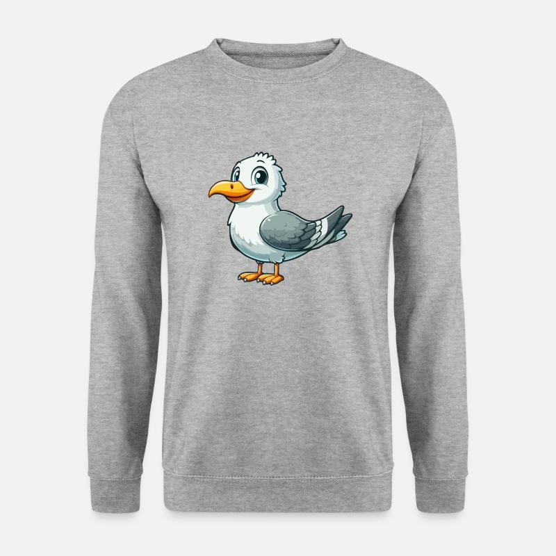 Möwe - Unisex Pullover - Weißgrau meliert