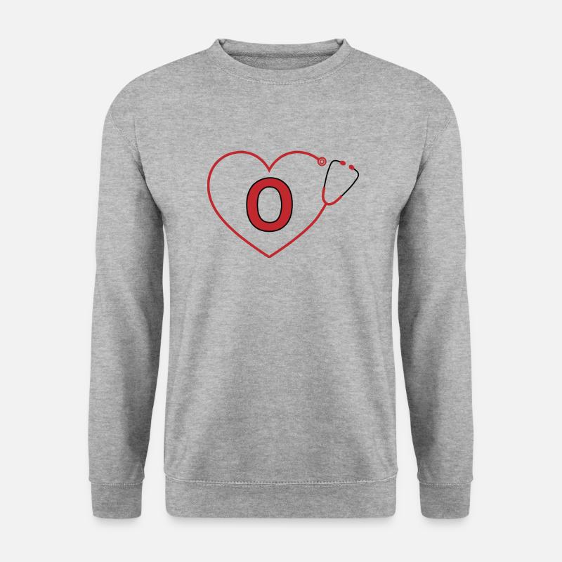 Buchstabe o Stethoskop - Unisex Pullover - Weißgrau meliert