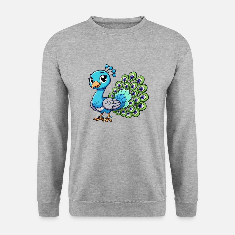 Pfauenfrau - Unisex Pullover - Weißgrau meliert