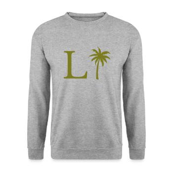 Letter l Green Palm - Unisex Sweatshirt - salt & pepper - Front - Alina (178cm) & Michal (187cm)