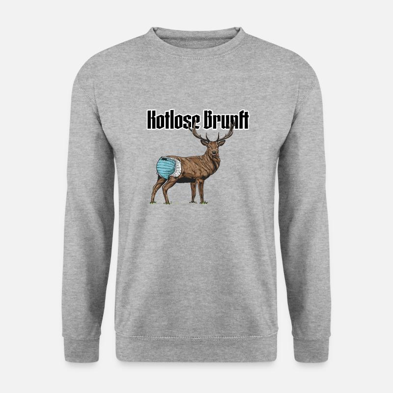 Kotlose Brunft // Illustration - Unisex Pullover - Weißgrau meliert