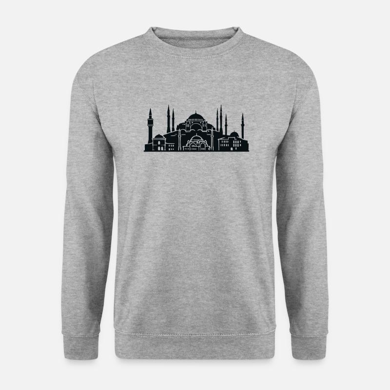 istanbul skyline - Unisex Pullover - Weißgrau meliert
