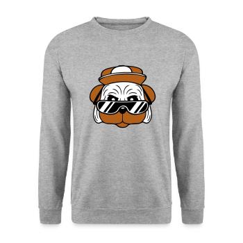chien carlin cool lunettes de soleil cappy cap ados - Sweat-shirt Unisexe - gris chiné - Devant - Alina (178cm) & Michal (187cm)