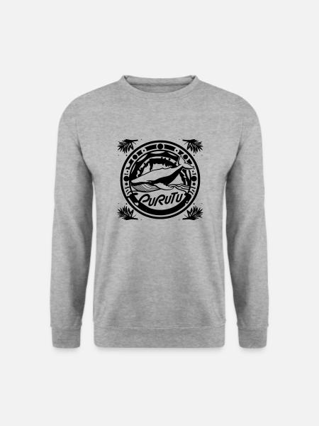 Baleines Rurutu - Sweat-shirt Unisexe - gris chiné