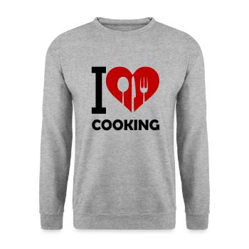J’adore cuisiner 02 - Sweat-shirt Unisexe - gris chiné - Devant - Alina (178cm) & Michal (187cm)