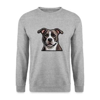 American Staffordshire Terrier - Unisex Sweatshirt - salt & pepper - Front - Alina (178cm) & Michal (187cm)