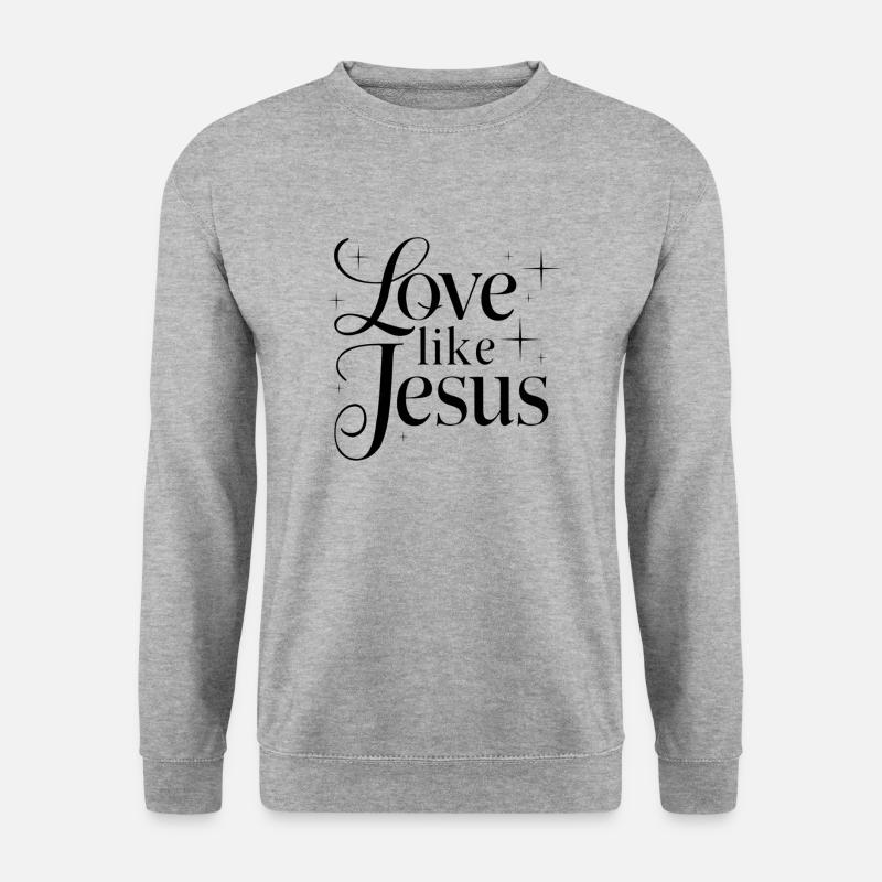 Lieben wie Jesus - Unisex Pullover - Weißgrau meliert