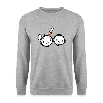 Bunny Bird Chick 2 Gamer Gaming Play Headset - Unisex Sweatshirt - salt & pepper - Front - Alina (178cm) & Michal (187cm)