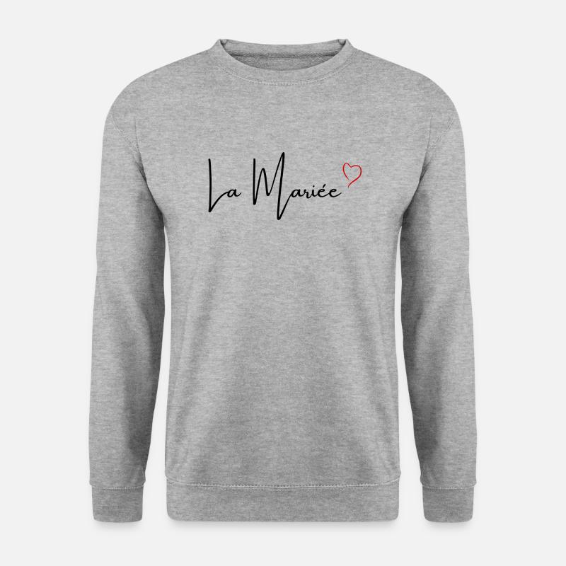 Die rote Herzbraut - Unisex Pullover - Weißgrau meliert