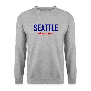 Seattle - Washington - USA - United States - Unisex Pullover - Weißgrau meliert - Vorne - Alina (178cm) & Michal (187cm)