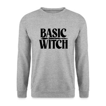 Sorcière de base - Sweat-shirt Unisexe - gris chiné - Devant - Alina (178cm) & Michal (187cm)