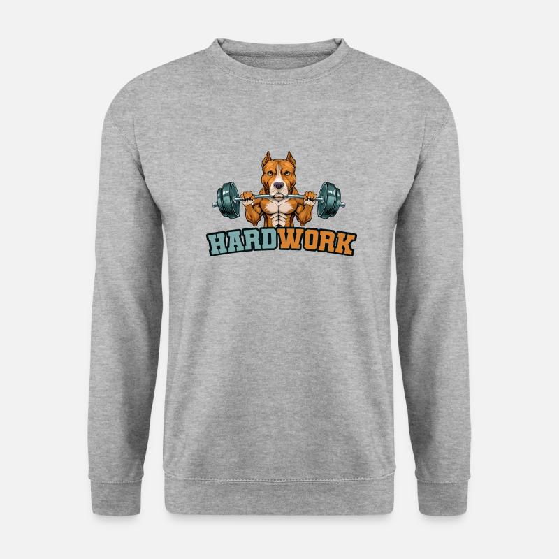 Hard work - Unisex Pullover - Weißgrau meliert