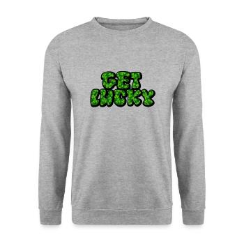 Get Lucky - Sweat-shirt Unisexe - gris chiné - Devant - Alina (178cm) & Michal (187cm)