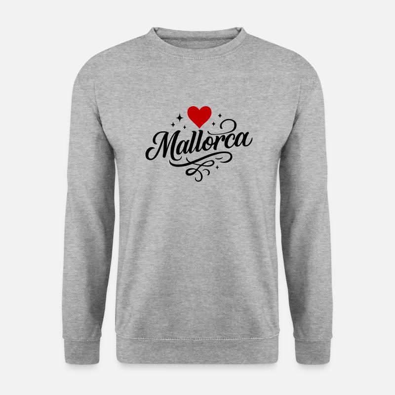 Mallorca Herz - Unisex Pullover - Weißgrau meliert