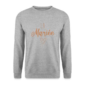 Die Braut - Unisex Pullover - Weißgrau meliert - Vorne - Alina (178cm) & Michal (187cm)