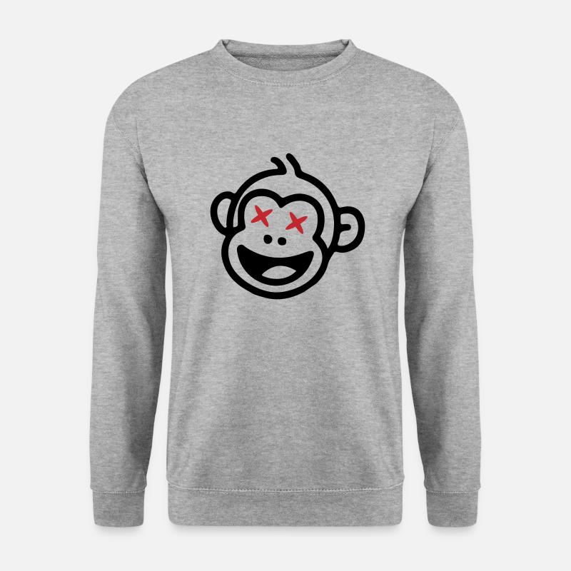 Affe Lustig - Unisex Pullover - Weißgrau meliert