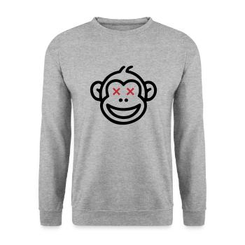 Monkey Party Comic - Unisex Sweatshirt - salt & pepper - Front - Alina (178cm) & Michal (187cm)