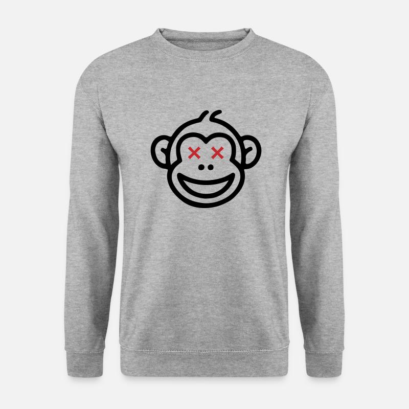 Affe Party Comic - Unisex Pullover - Weißgrau meliert