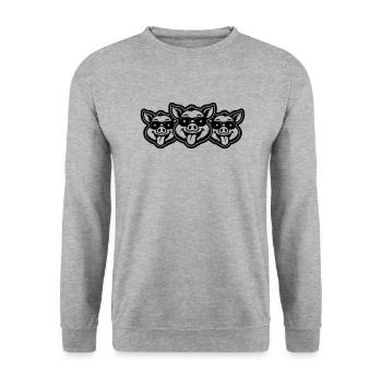 Party Sow Pigs - Unisex Sweatshirt - salt & pepper - Front - Alina (178cm) & Michal (187cm)