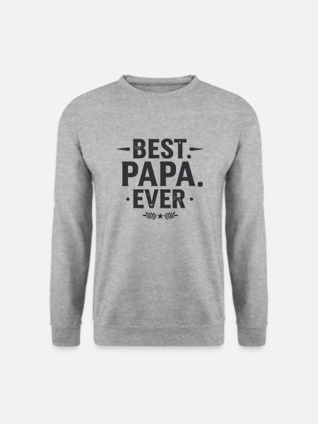 Best Papa Ever - Vintage - Unisex Pullover - Weißgrau meliert