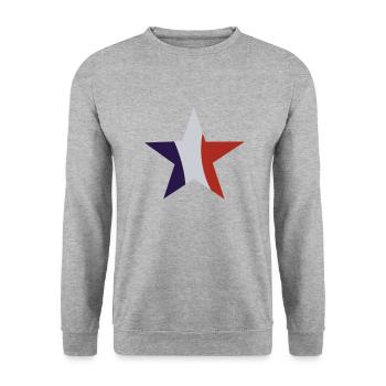 star_france - Unisex Pullover - Weißgrau meliert - Vorne - Alina (178cm) & Michal (187cm)