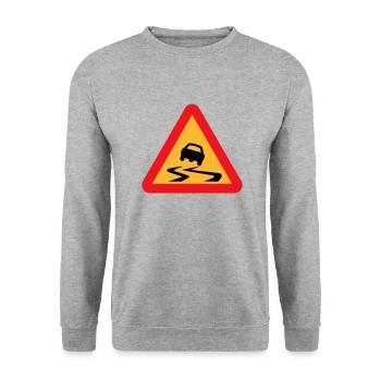 Route glissante voiture Avertissement - Sweat-shirt Unisexe - gris chiné - Devant - Alina (178cm) & Michal (187cm)