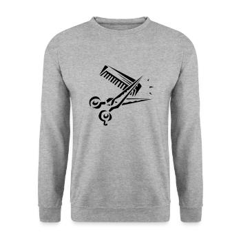 Sissors and comb - Unisex Sweatshirt - salt & pepper - Front - Alina (178cm) & Michal (187cm)