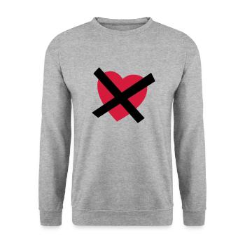 Crossed our Heart - No Love - No Heart - Unisex Sweatshirt - salt & pepper - Front - Alina (178cm) & Michal (187cm)