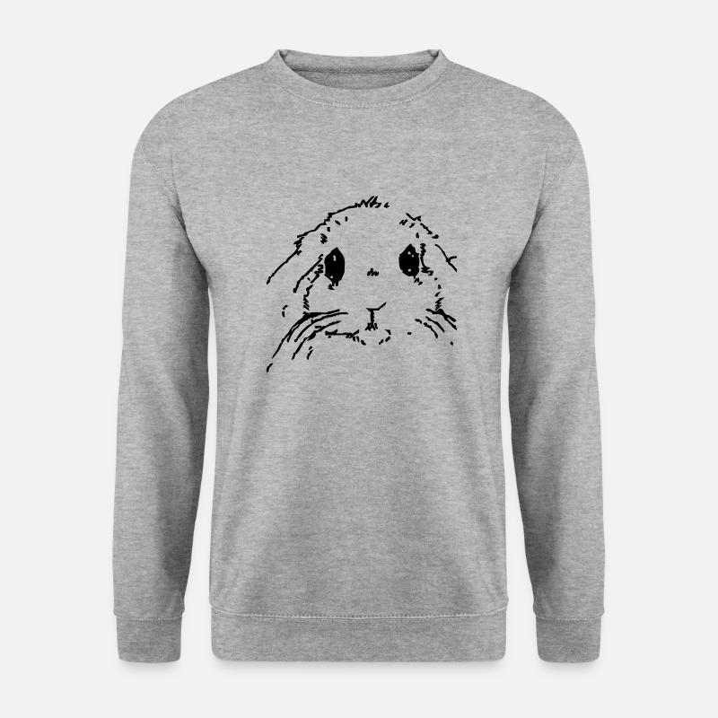 Hase - Unisex Pullover - Weißgrau meliert