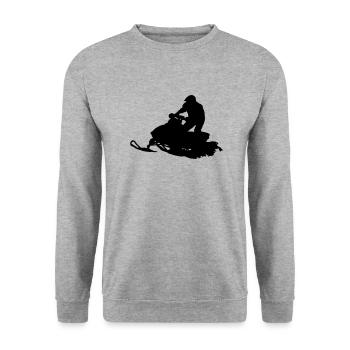 Snowmobile - Unisex Pullover - Weißgrau meliert - Vorne - Alina (178cm) & Michal (187cm)