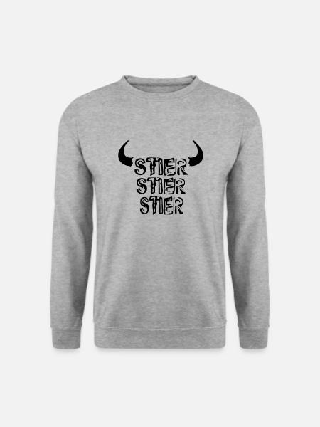 Stier, Stier, Stier!! - Unisex Pullover - Weißgrau meliert