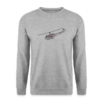 Bell UH1D - SAR / Notarzt - Unisex Pullover - Weißgrau meliert - Vorne - Alina (178cm) & Michal (187cm)