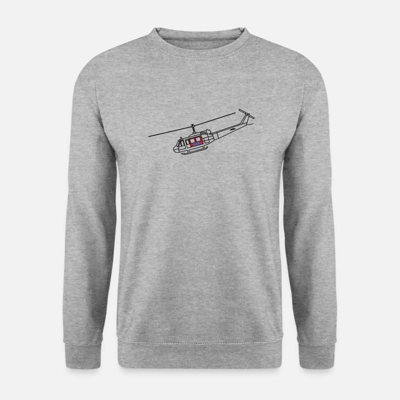Bell UH1D - SAR / Notarzt - Unisex Pullover - Weißgrau meliert