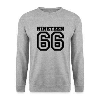 1966 - Unisex Pullover - Weißgrau meliert - Vorne - Alina (178cm) & Michal (187cm)