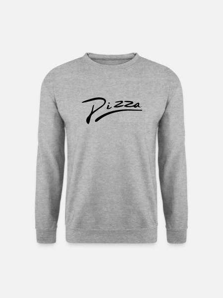 Pizza Schriftzug - Unisex Pullover - Weißgrau meliert
