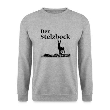 Stelzbock - Unisex Pullover - Weißgrau meliert - Vorne - Alina (178cm) & Michal (187cm)