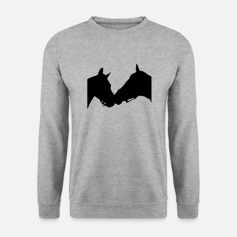 Pferde Silhouette - Unisex Pullover - Weißgrau meliert