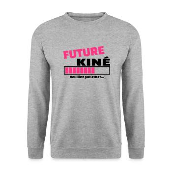 future kiné - Sweat-shirt Unisexe - gris chiné - Devant - Alina (178cm) & Michal (187cm)
