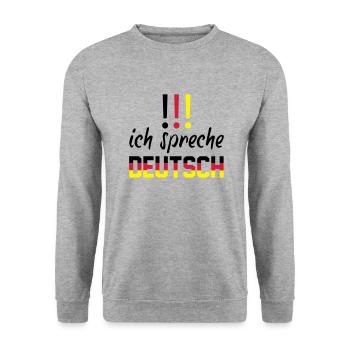 ich_spreche_deutsch - Unisex Sweatshirt - salt & pepper - Front - Alina (178cm) & Michal (187cm)
