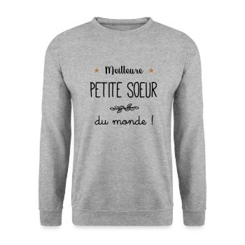 Meilleure petite seur du monde vecteur - Sweat-shirt Unisexe - gris chiné - Devant - Alina (178cm) & Michal (187cm)