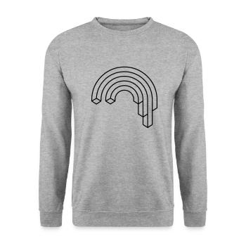 Hipster Rainbow Waterfall Illusion - Unisex Sweatshirt - salt & pepper - Front - Alina (178cm) & Michal (187cm)