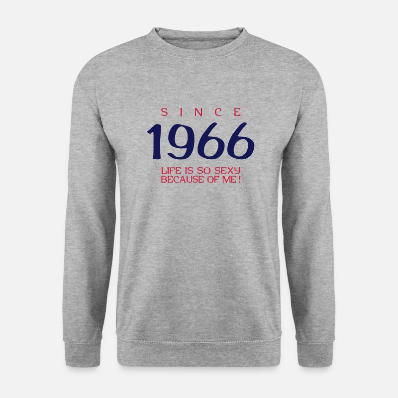 1966 - Unisex Pullover - Weißgrau meliert