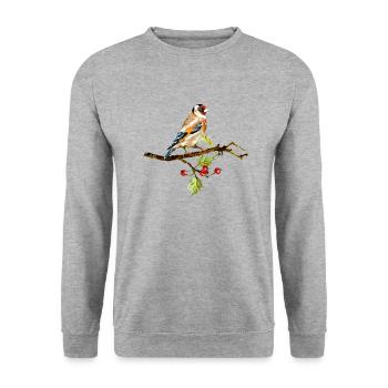 oiseau - Sweat-shirt Unisexe - gris chiné - Devant - Alina (178cm) & Michal (187cm)
