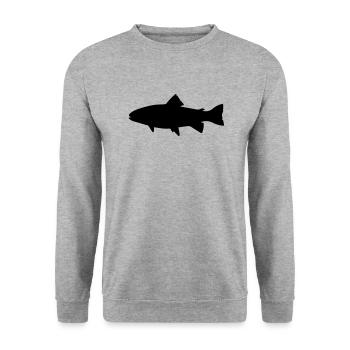 fish - Unisex Sweatshirt - salt & pepper - Front - Alina (178cm) & Michal (187cm)