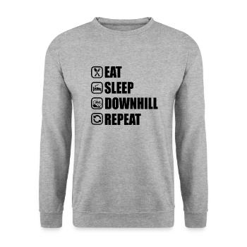 Eat Sleep Downhill Repeat T-Shirt Sport - Sweat-shirt Unisexe - gris chiné - Devant - Alina (178cm) & Michal (187cm)
