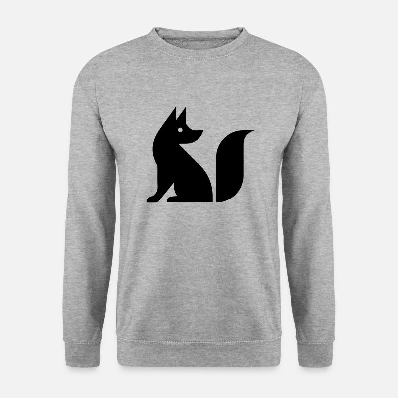 Niedlicher Fuchs Illustration - Unisex Pullover - Weißgrau meliert