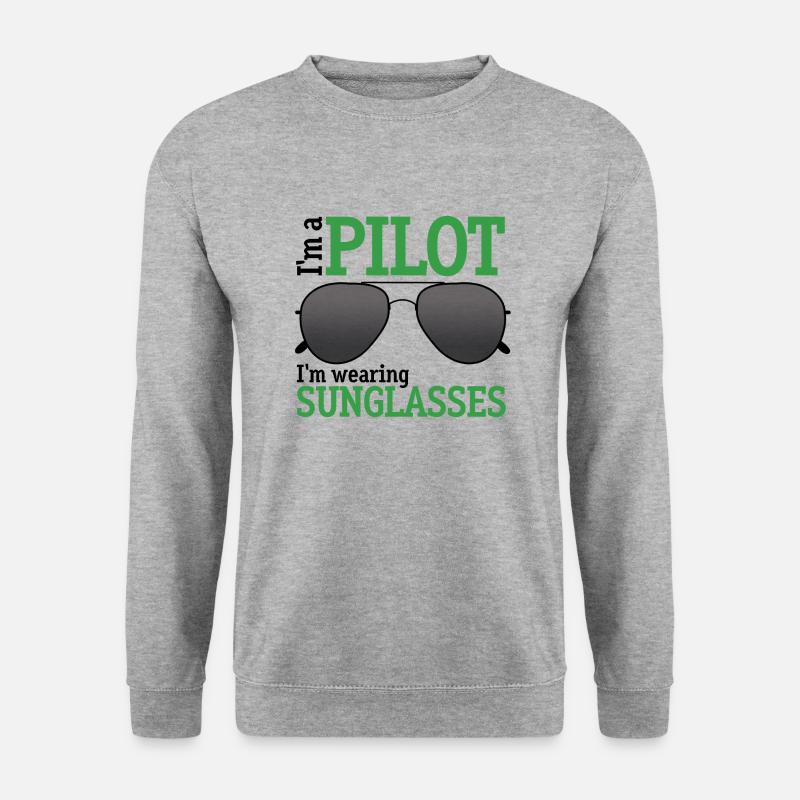 I'm a Pilot - Unisex Pullover - Weißgrau meliert